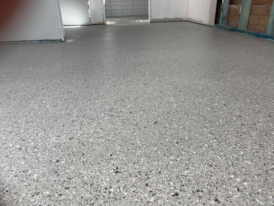 Finished epoxy garage floor